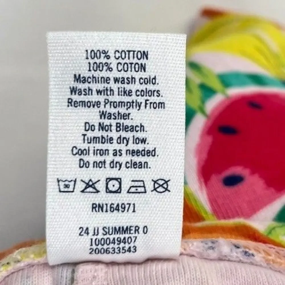 Janie & Jack 6 - 12 Months Pajamas Baby Good Night Fruit Print Set 100% Cotton